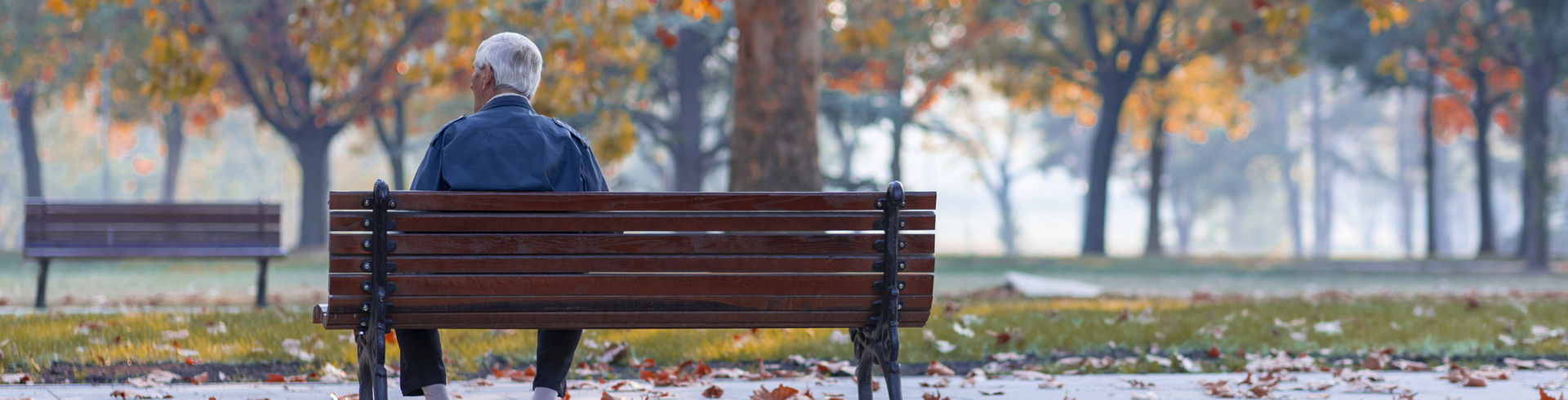 Elderly man on a bench